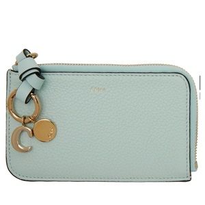💯authentic New Chloe alphabet coin purse skylight blue (seasonal colour)
